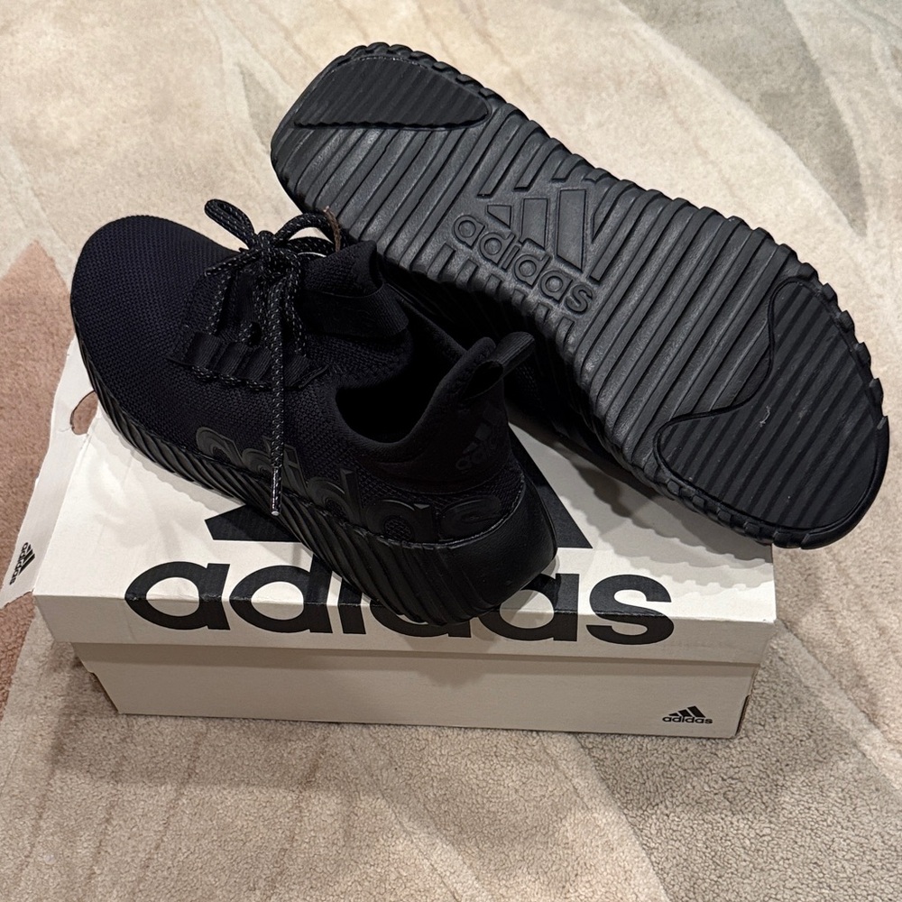 NEW Adidas Men’s Black Sneakers with Textured Sole